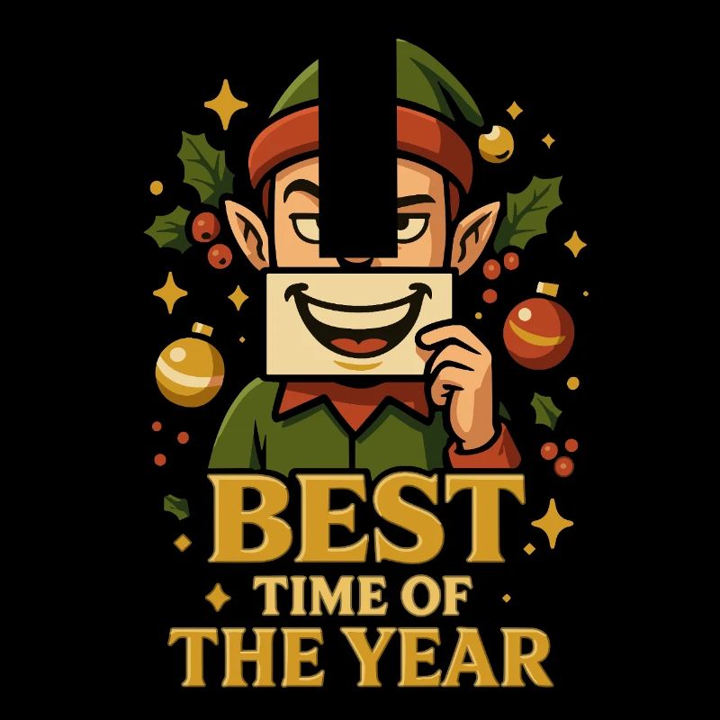 Meilleure période de l’année – Chemise de Noël Elf espiègle