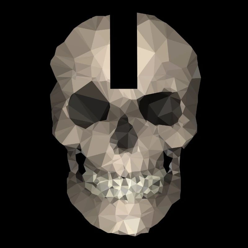 Polygon Geometrischer Schädel – Moderner Low Poly