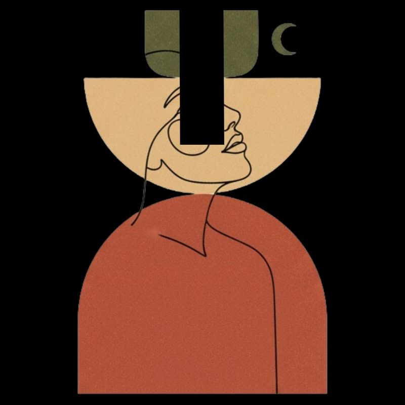 Abstract Head with Geometric Shape