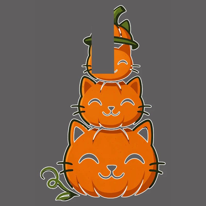 Happy Pumpkin Cat Stack