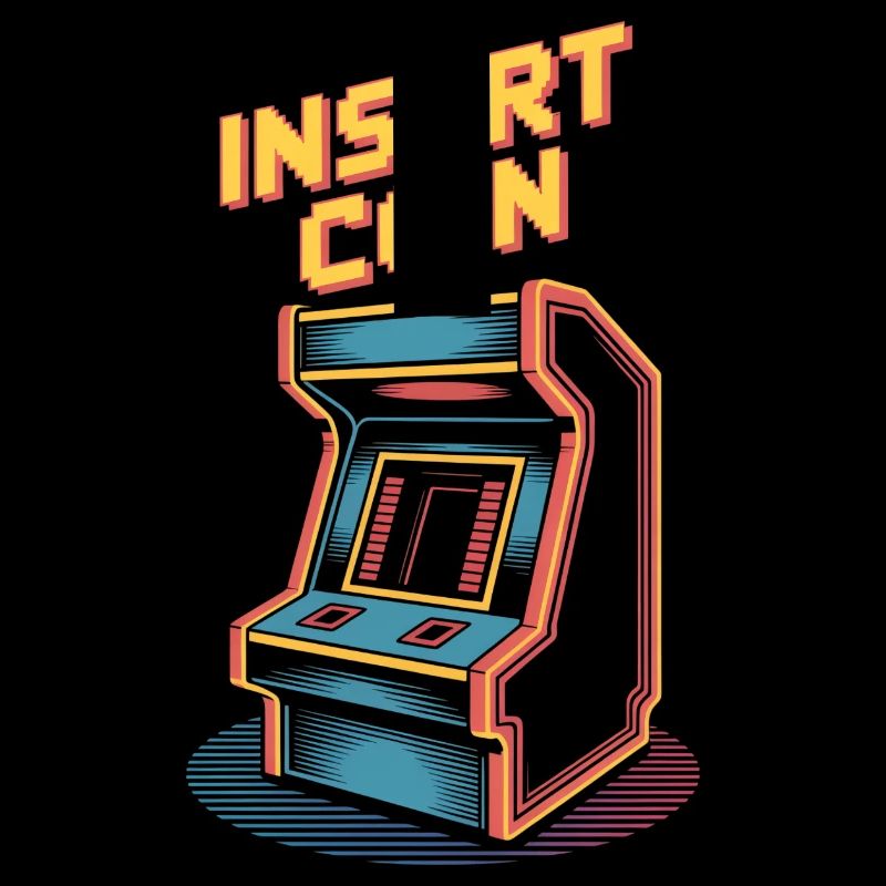 Insert Coin Retro Arcade Gaming Automat