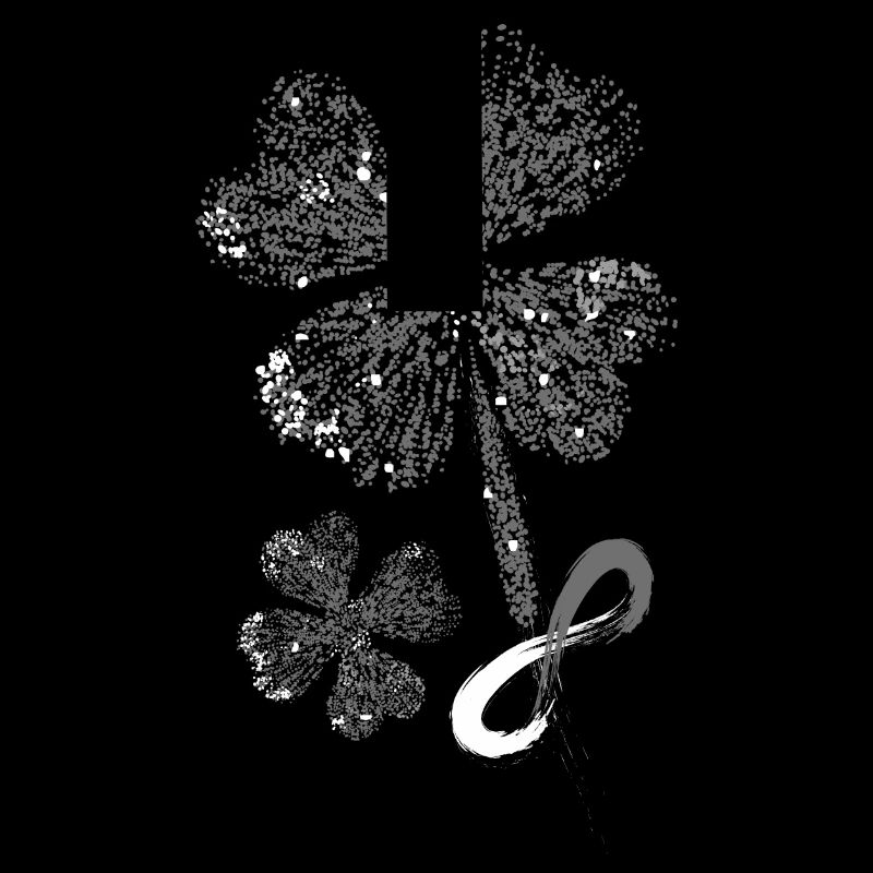Shamrocks avec le symbole de l'infini. Glitter.