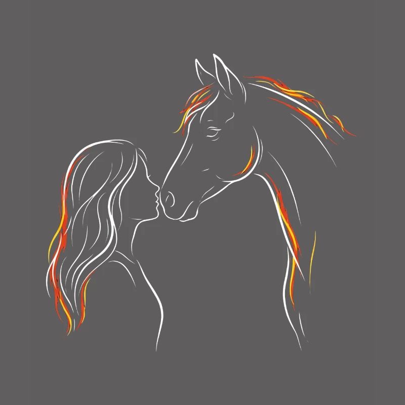Pferdemädchen-Silhouette