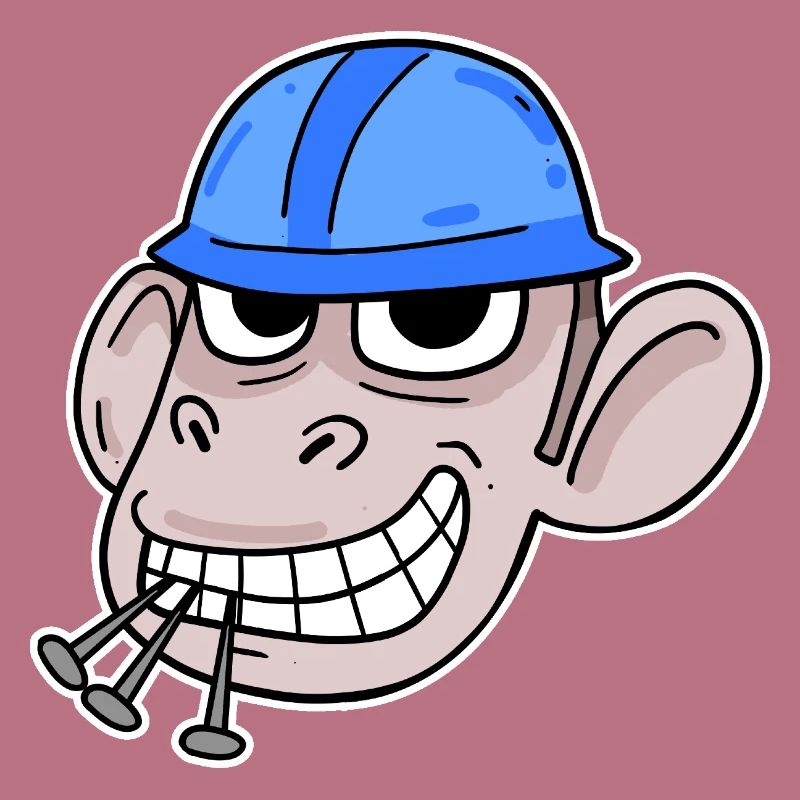Monkey Construction Site Construction Worker