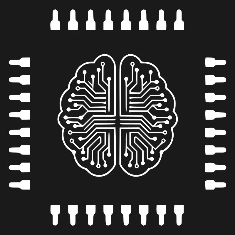 AI Brain Chip Processor Tech Vector