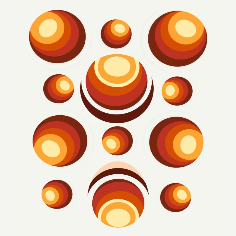 Retro Circle Pattern 70s Crescent