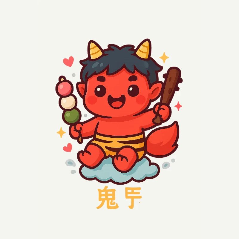 Oni doux avec dango et bâton