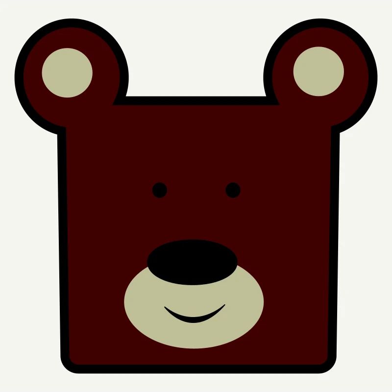 Reddish Brown Bear Head Minimal