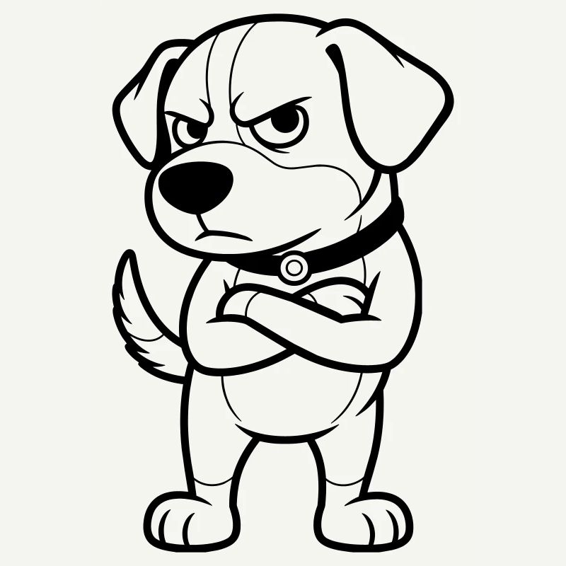 grumpy dog