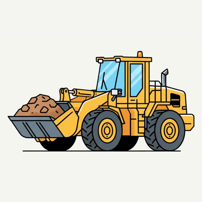 Machine de construction à chargeuse sur pneus