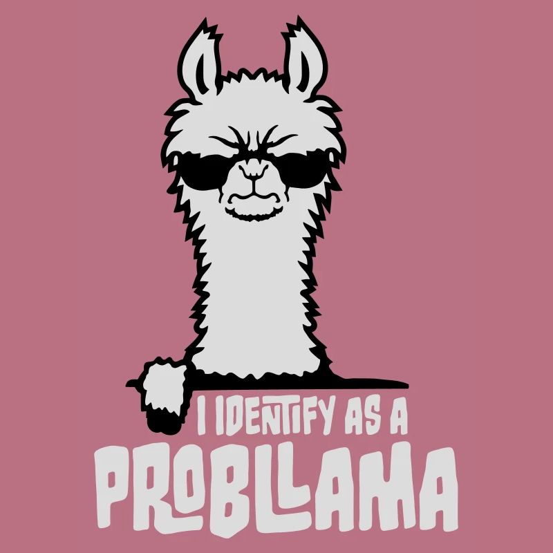 I Identify As A Probllama Cool Lama Problem Spruch