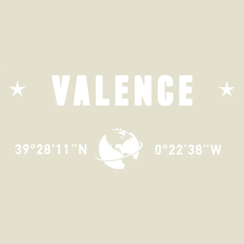 Valence, Espagne, coordonnées GPS, globe blanc