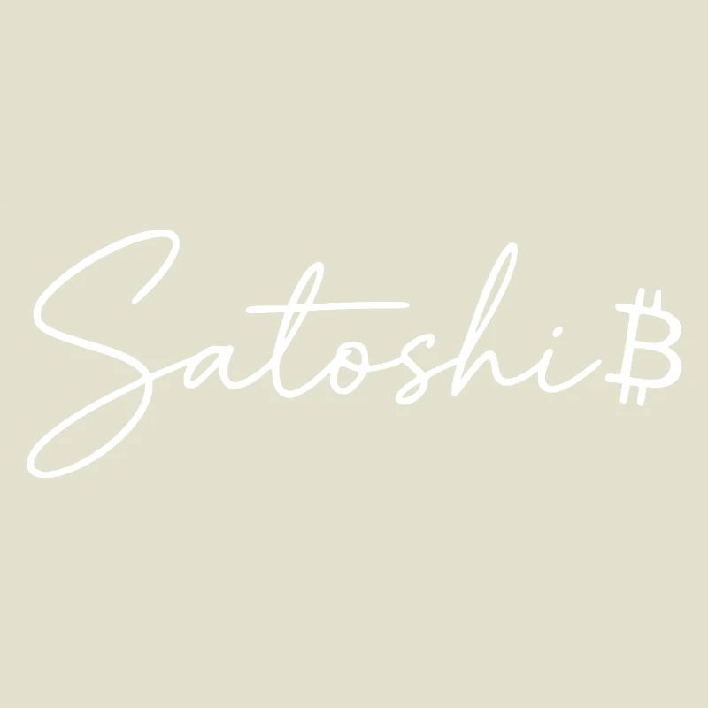 Satoshi Schriftzug Bitcoin Symbol Script Crypto