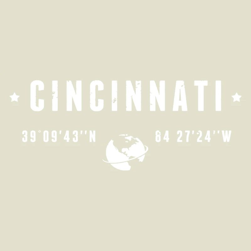 Cincinnati Ohio Coordinates Gps Globe White