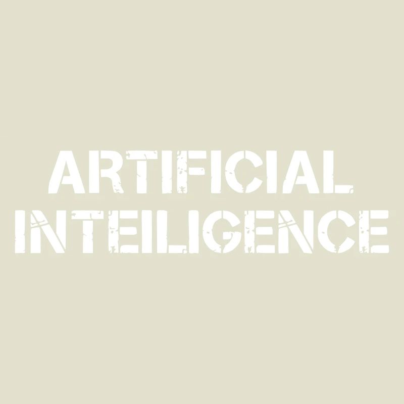 Artificial Intelligence Text Grunge Logo