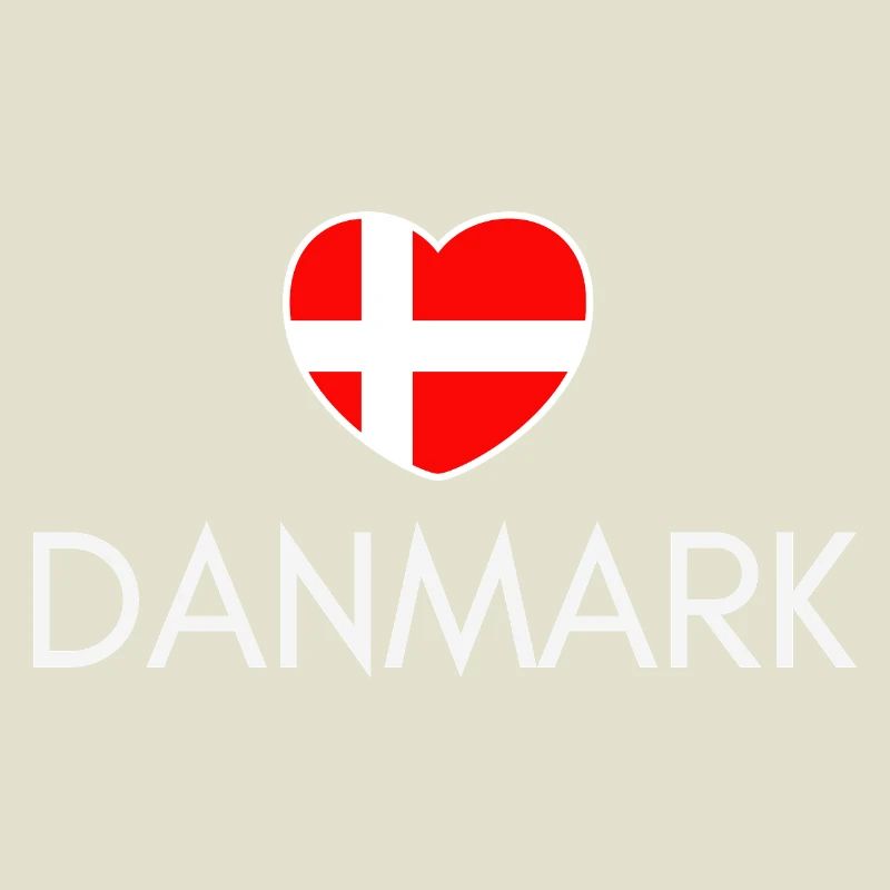 Cœur avec le drapeau du Danemark, j’aime le Danemark