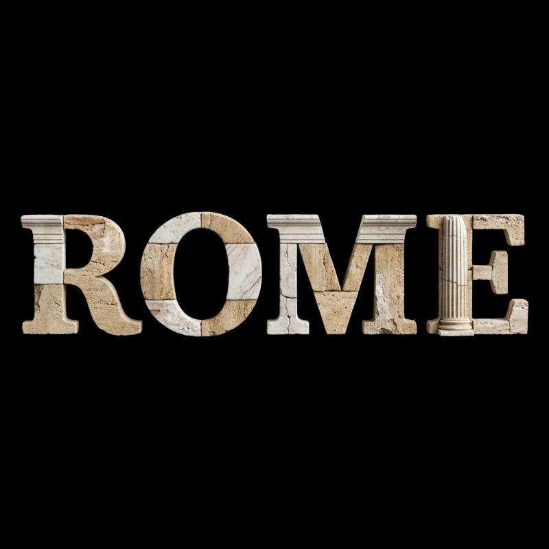 Rom / Rome Typografie mit antiker Architektur