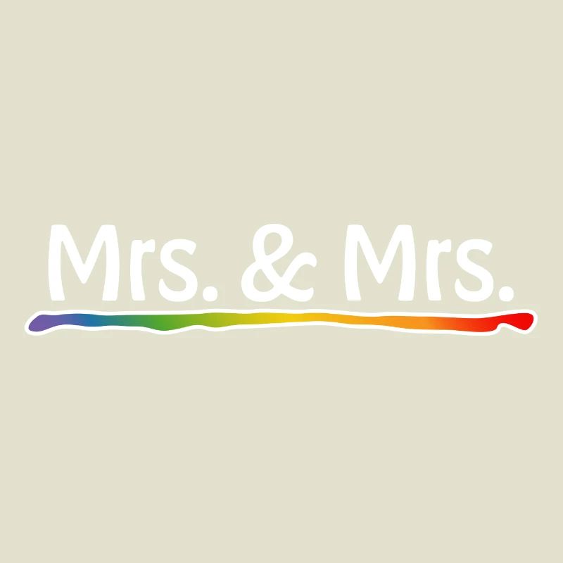 Rainbow Mrs and Mrs white LGBT lgbtqi queer