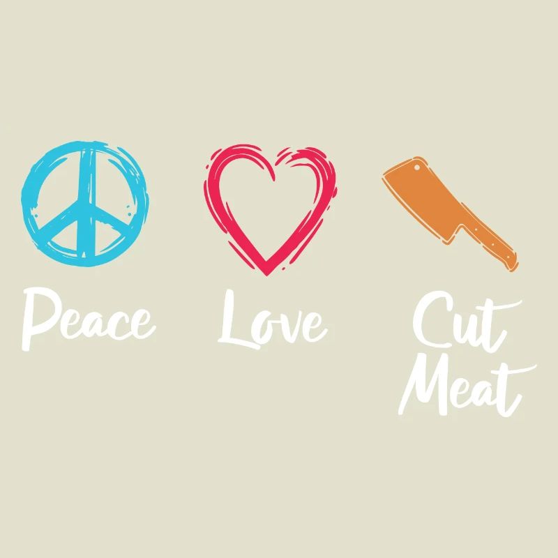 Frieden Liebe Fleisch schneiden