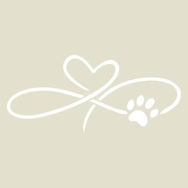 Infinity Herz mit Pfote Katze Hund