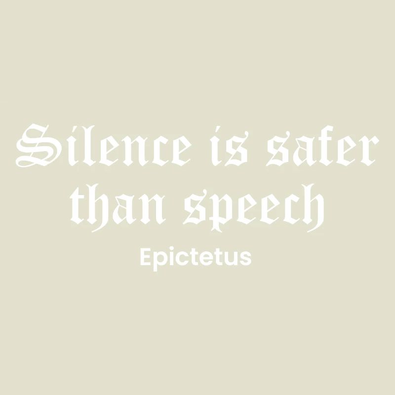 Silence Over Speech Epictetus