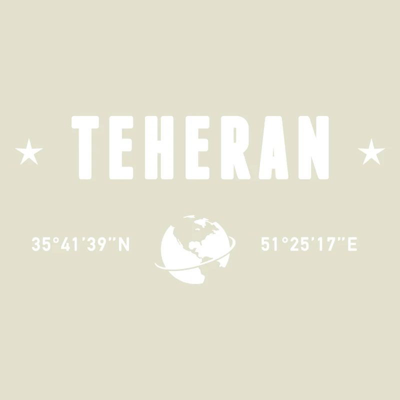 Tehran Iran Coordinates Planet Earth White