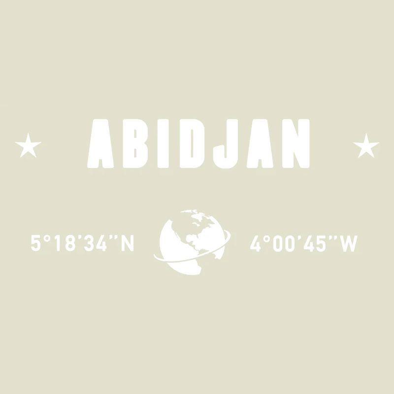 Abidjan Ivory Coast Coordinates Earth White