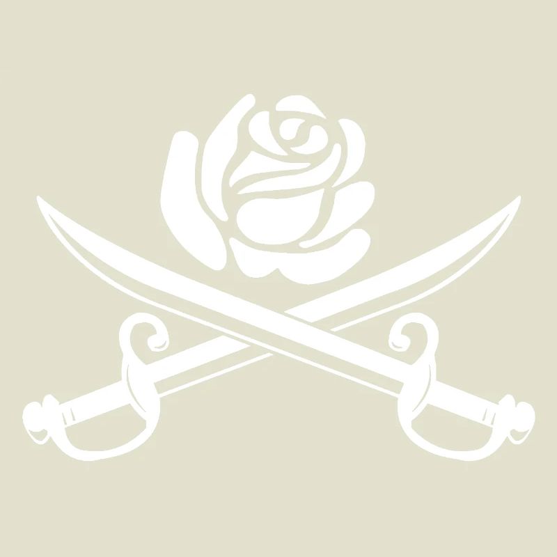 Fleur blanche et épées croisées