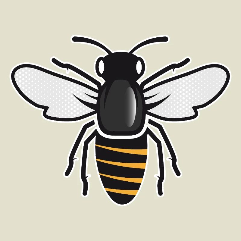 Stilisierte Biene - Insektenmotiv im Patch-Stil