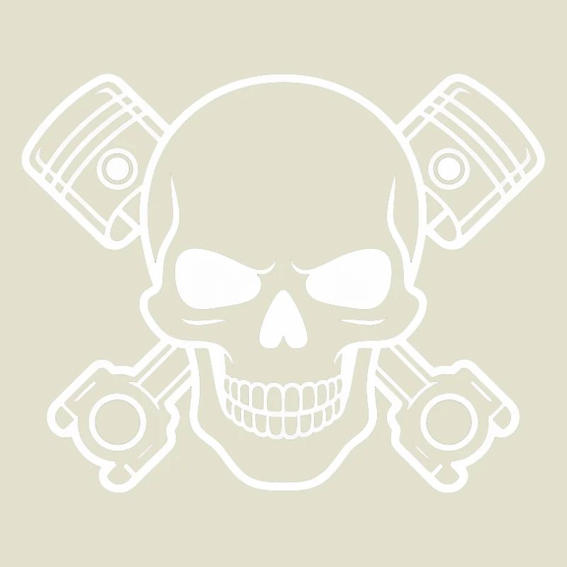 Skull with piston cross