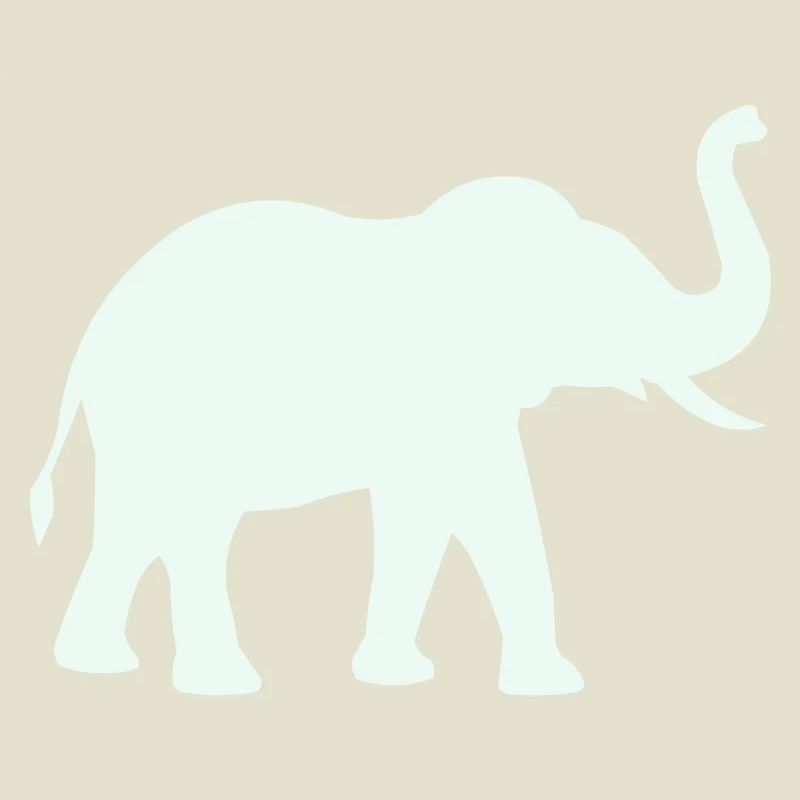 Elephant Silhouette Mint Pastel