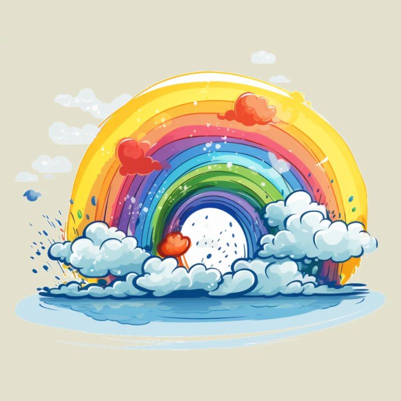 Regenbogen mit Wolken