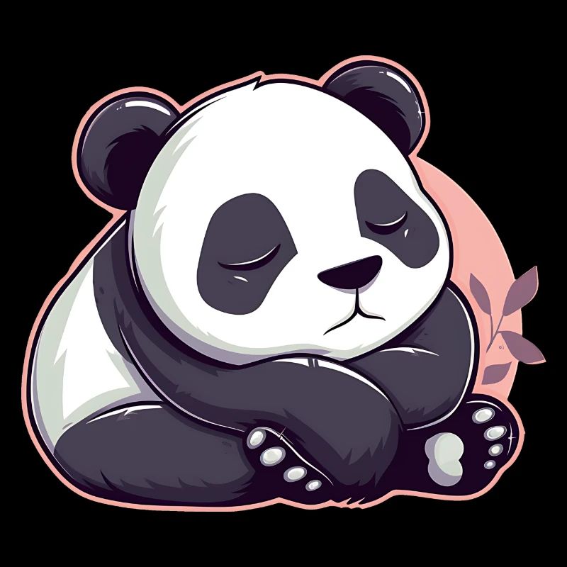 Dessin animé mignon d’un panda endormi - Design adorable