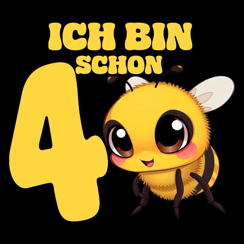 Birthday 4 Years Old Bee Bees Cute Bee