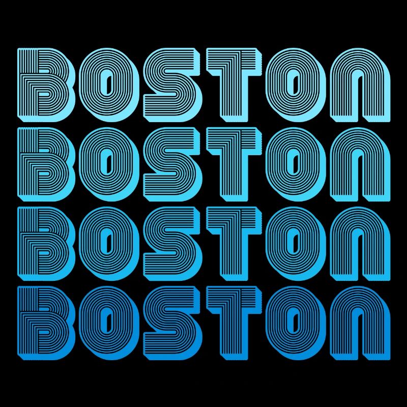 Boston Wiederholungs-Muster Blau Gradient