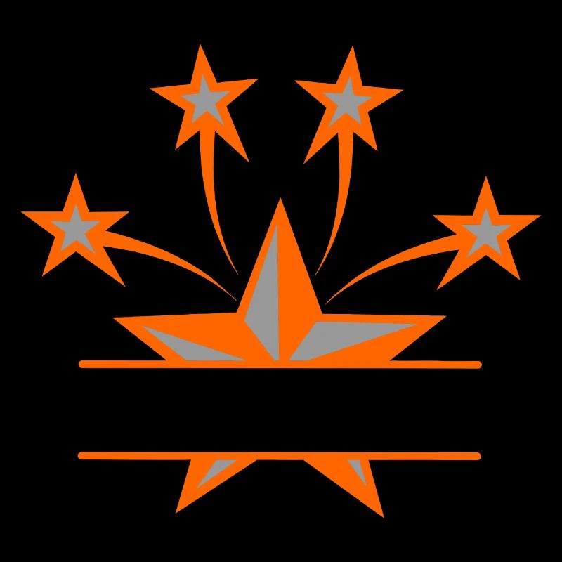 Stern orangegrau mit Balken zwischen eigenem Text