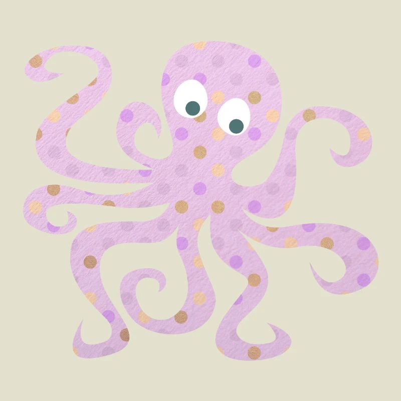 Octopus Dots Pink Dots Nursery Squid