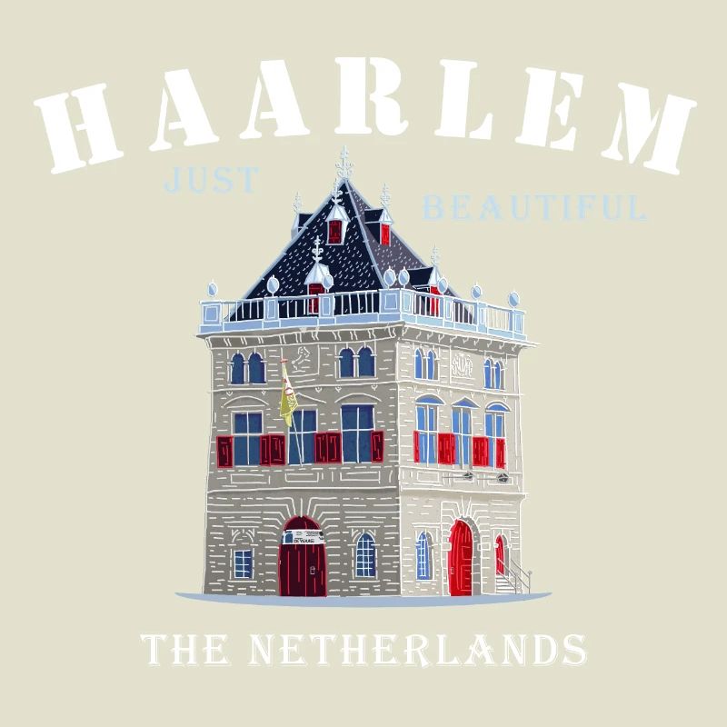 Haarlem Facade De Waag, Pays-Bas Dessin à la main