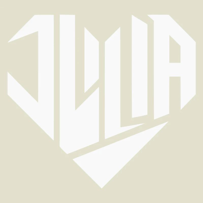 Julia Nom Design Coeur Design - Couleur Variable