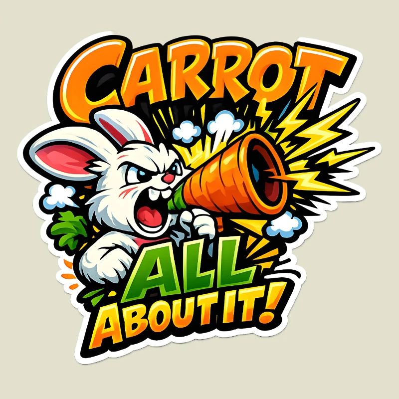 Lapin Mégaphone Carotte – Style Comic