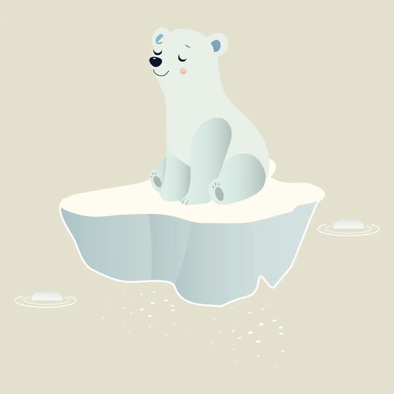 Träumender Eisbär auf einer Eisscholle