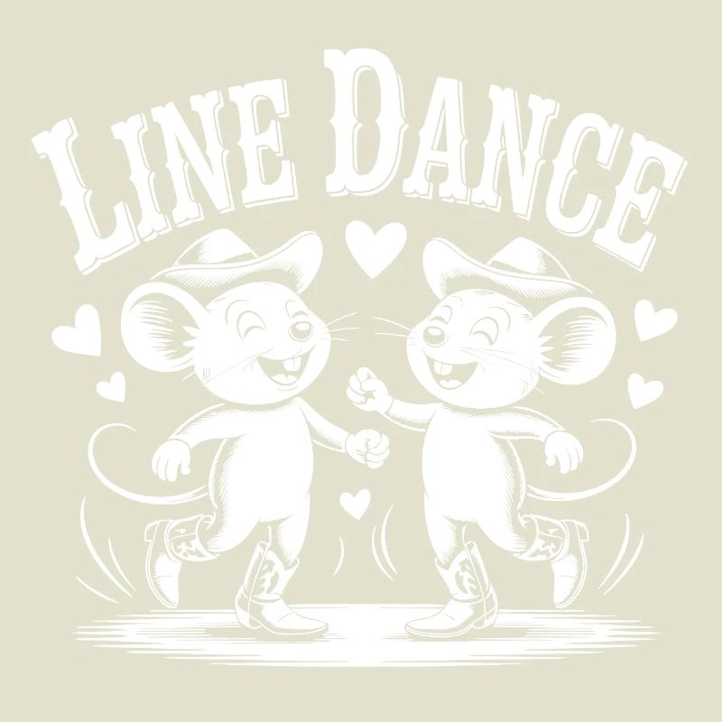 Line Dance Mice Illustration