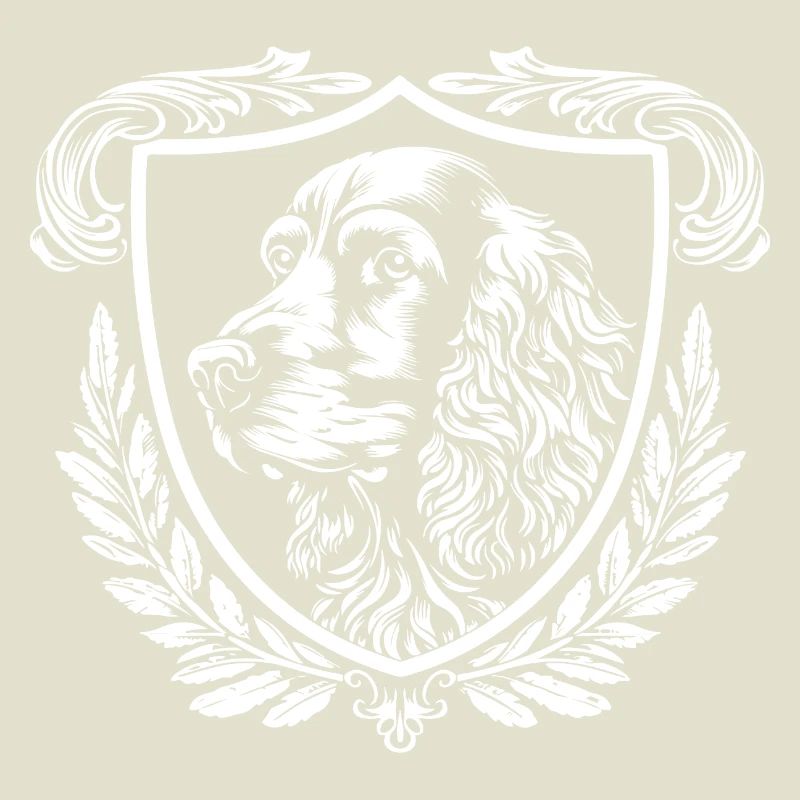 Heraldic Dog Shield: Heraldry Print