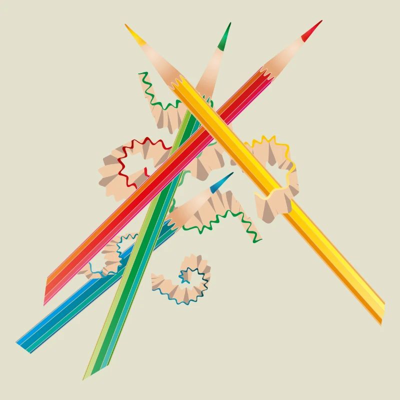 Colorful crayons freshly sharpened