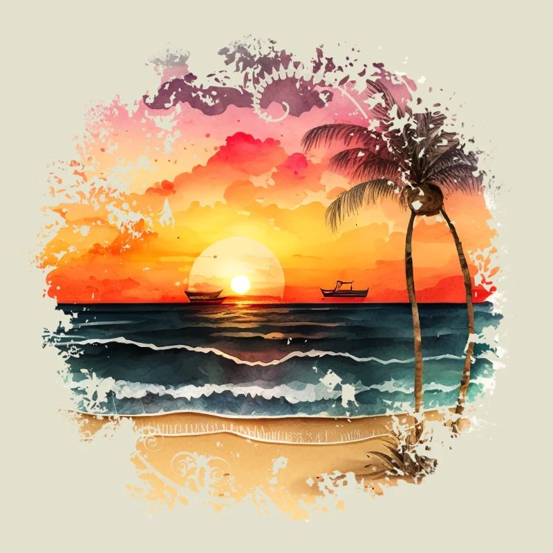 Coucher de soleil sur la plage tropicale