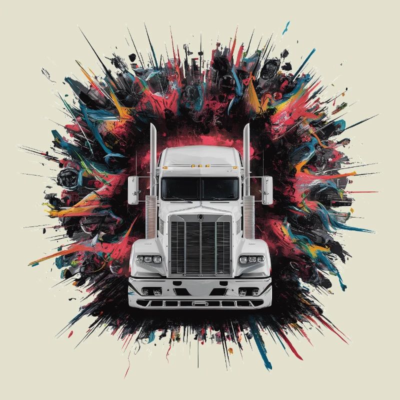 Empreinte de camion semi-remorque cargo