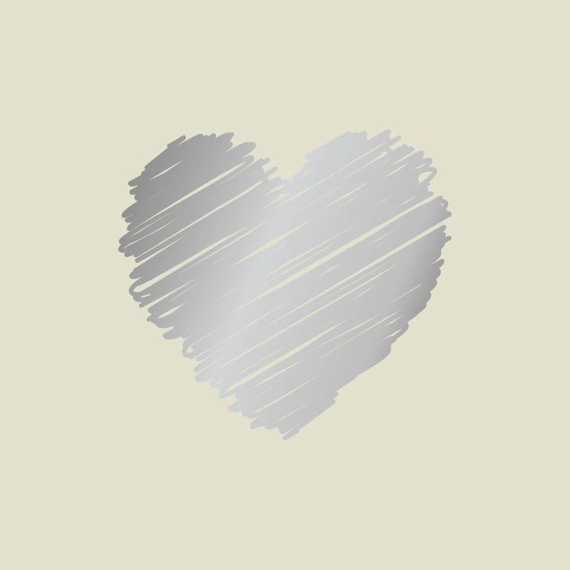 Silver Doodle Heart – Romantic Minimal Style