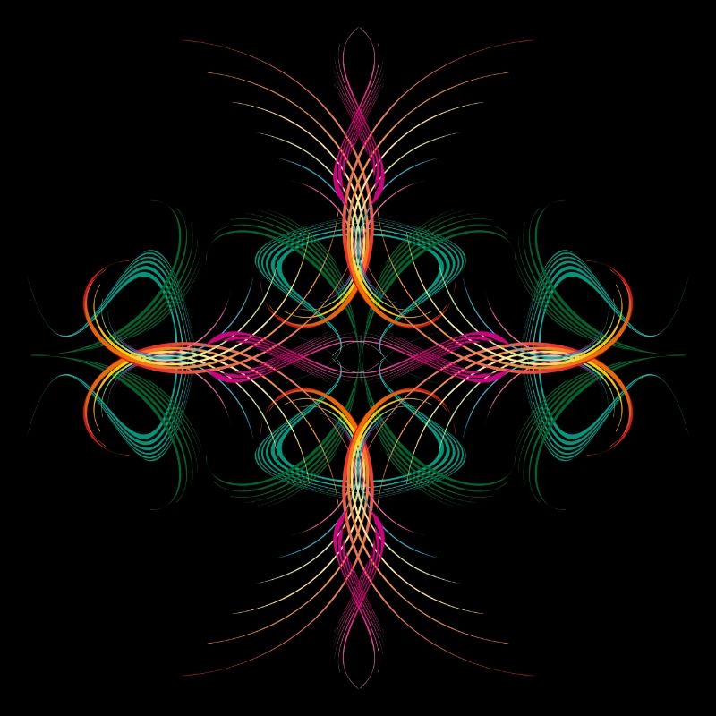 very delicate dynamically flowing cross ornament