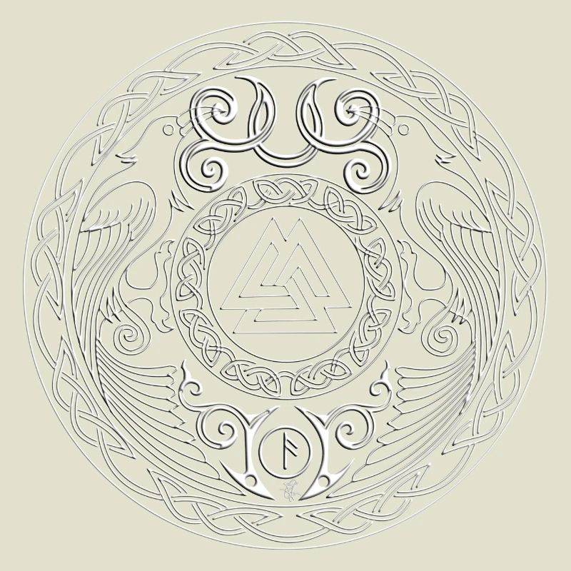 Mandala runique à triade centrale