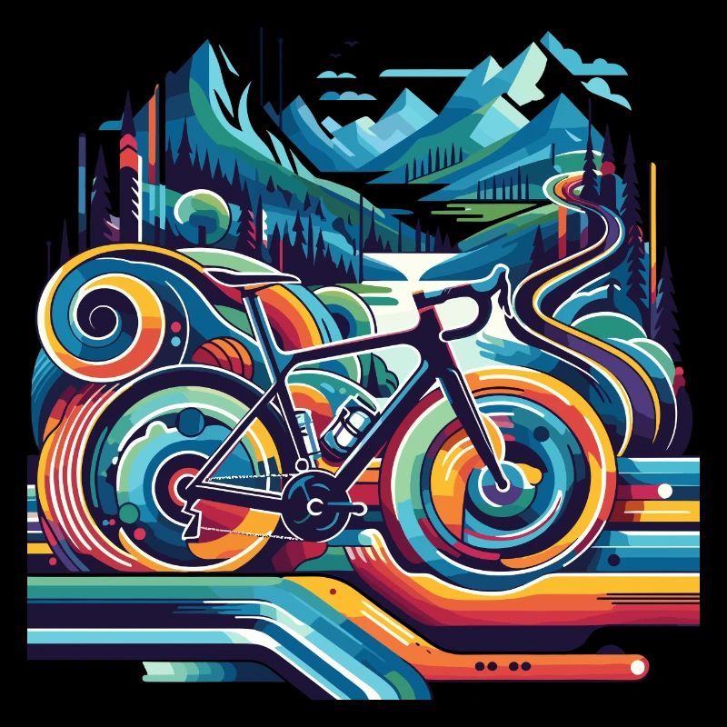 Bicycle with wavy lines